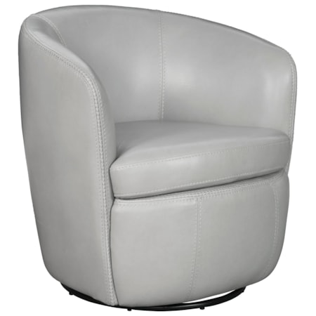 Leather Swivel Barrel Chair (Set of 2)