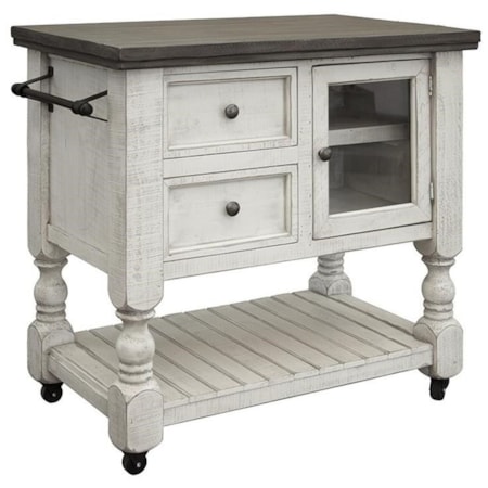 2-Drawer Kitchen Island Cart