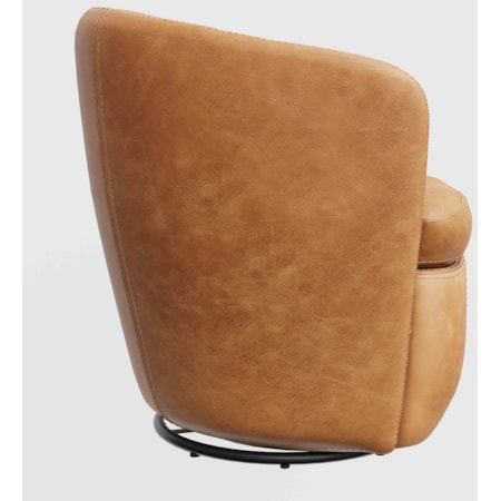 Leather Swivel Barrel Chair (Set of 2)