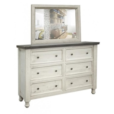 Dresser and Mirror Set