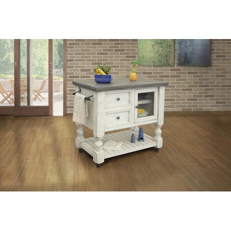 2-Drawer Kitchen Island Cart