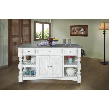 2-Door Kitchen Island Cart