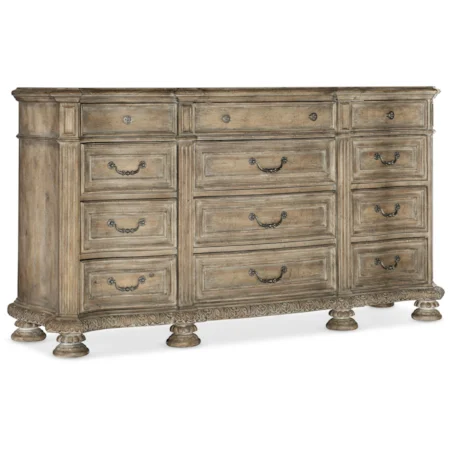 Traditional 12-Drawer Dresser