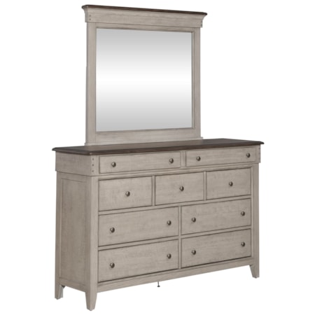 9-Drawer Dresser and Mirror Set