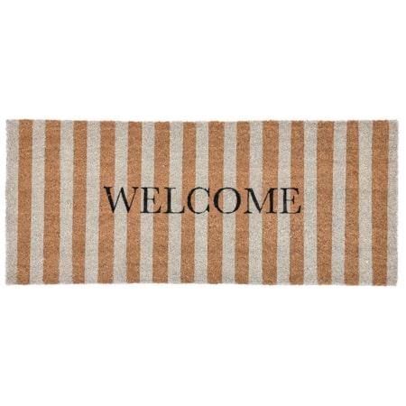 Doormat Striped Welcome Natural 24x57