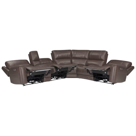 6-pc. Leather Power Reclining Sectional