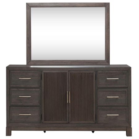 Dresser and Mirror Set