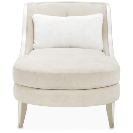 Greek-Key Arm Chaise w/Kidney Pillow