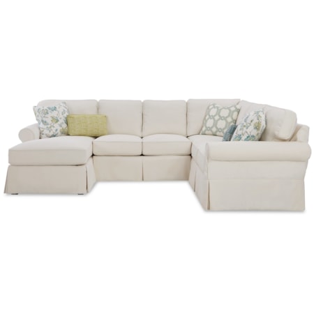 3-Pc Slipcover Sectional Sofa w/ LAF Chaise