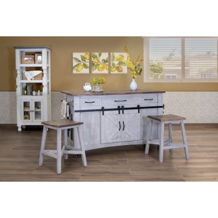 3-Drawer Kitchen Island