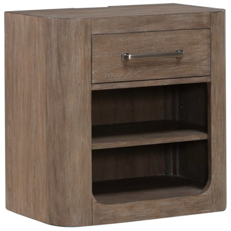 Open Nightstand with Charging Station