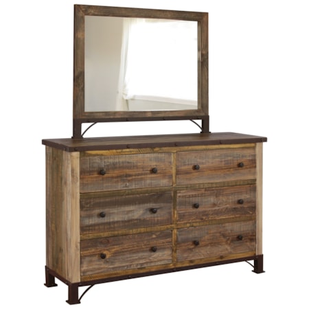 6-Drawer Dresser and Mirror Set