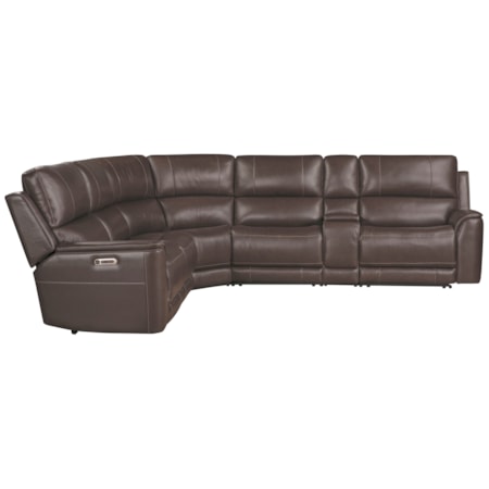 6-pc. Leather Power Reclining Sectional