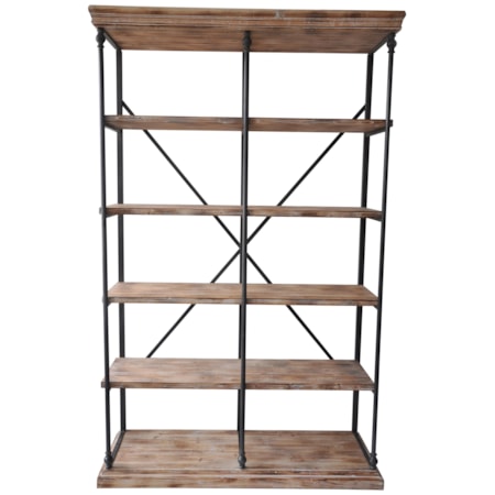 La Salle Metal and Wood Bookshelf