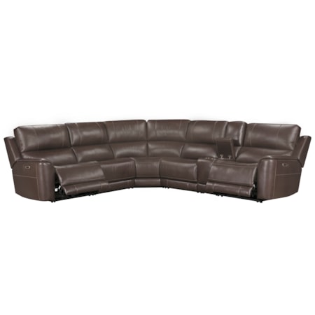 6-pc. Leather Power Reclining Sectional