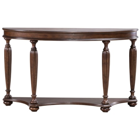 Demilune Sofa Table with Reeded Turned Legs
