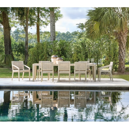 Teak Outdoor Side Chair w/Woven Seat