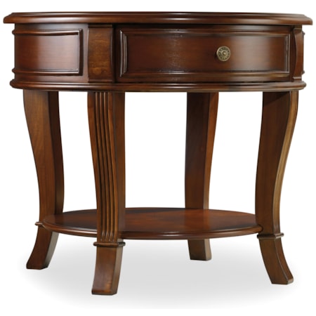 1-Drawer Round Lamp Table