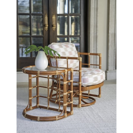 Outdoor Demilune End Table