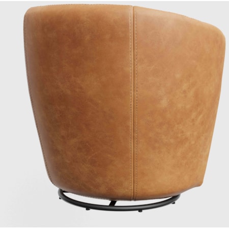 Leather Swivel Barrel Chair (Set of 2)