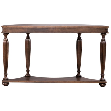 Demilune Sofa Table with Reeded Turned Legs
