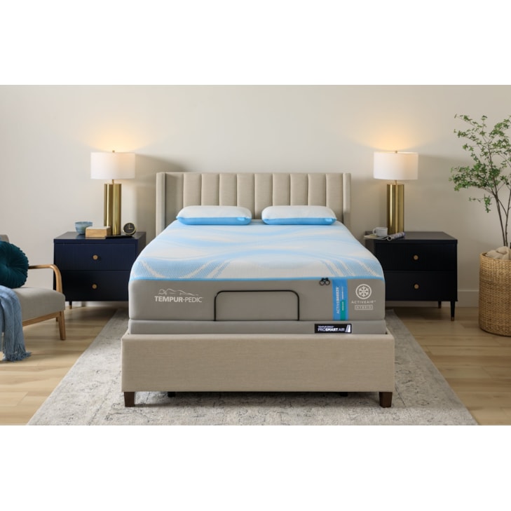 Tempur-Pedic® TEMPUR-ActiveBreeze® Medium Hybrid Queen Mattress and Adjustable Base Set