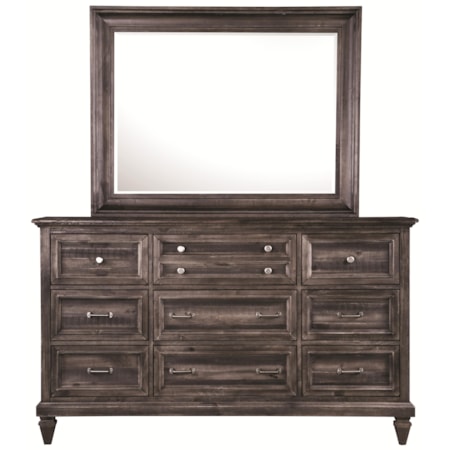 Dresser and Mirror Set