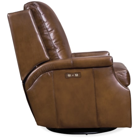 Power Swivel Glider Leather Recliner