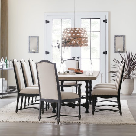 84in Trestle Table with Leaves