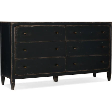 Rustic 6-Drawer Dresser