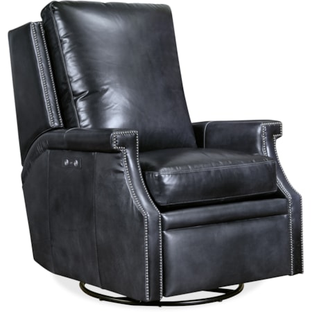 Power Swivel Glider Leather Recliner