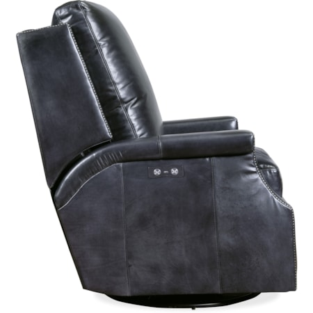 Power Swivel Glider Leather Recliner