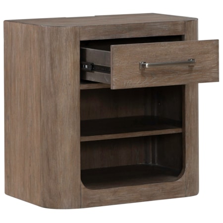 Open Nightstand with Charging Station