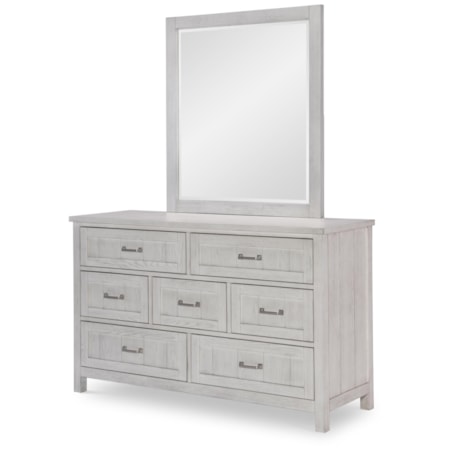 Dresser and Mirror Set