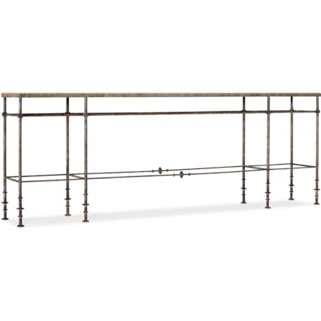 Transitional Metal and Stone Console