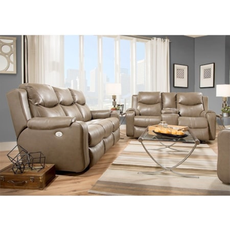 Double Reclining Sofa with Console