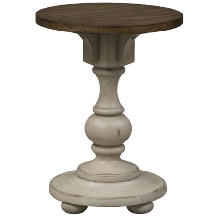 Chair Side Table with Planked Top