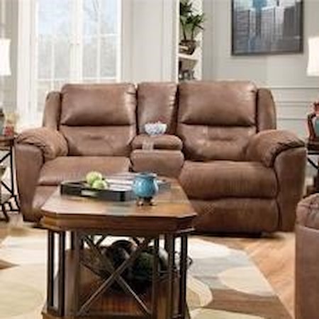 Double Recl. Console Sofa w/ Power Headrest