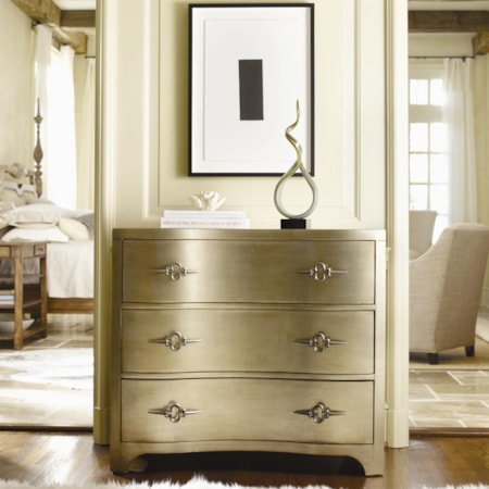 3-Drawer Gold Accent Chest