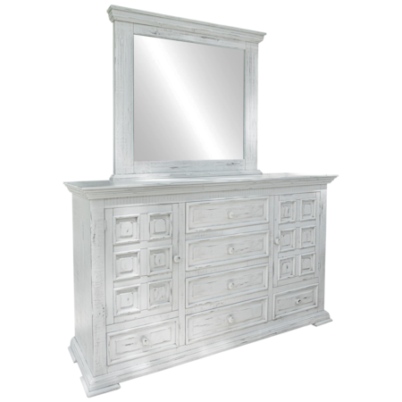 Dresser and Mirror Set