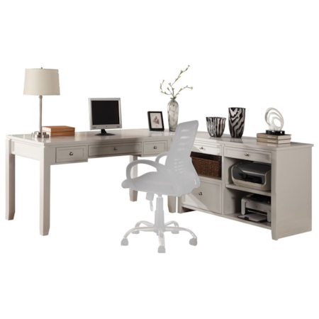 L-Shaped Desk with Credenza